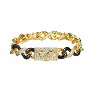 Infinity Two-tone Snake Shape Bracelet -  12mm