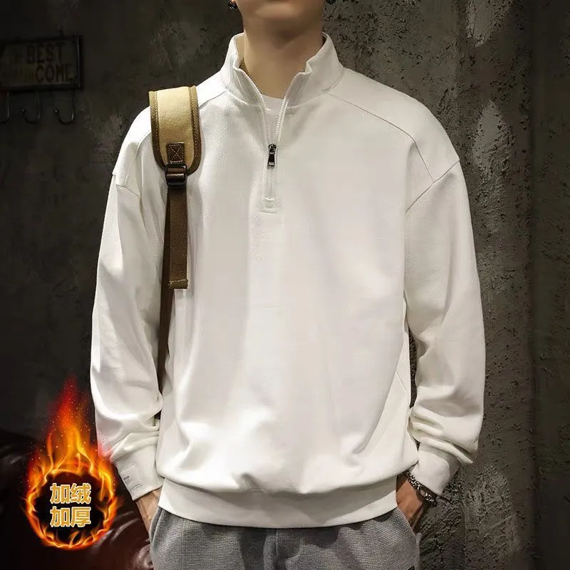 INSTOCK-American sports style half zip stand collar sweatshirt