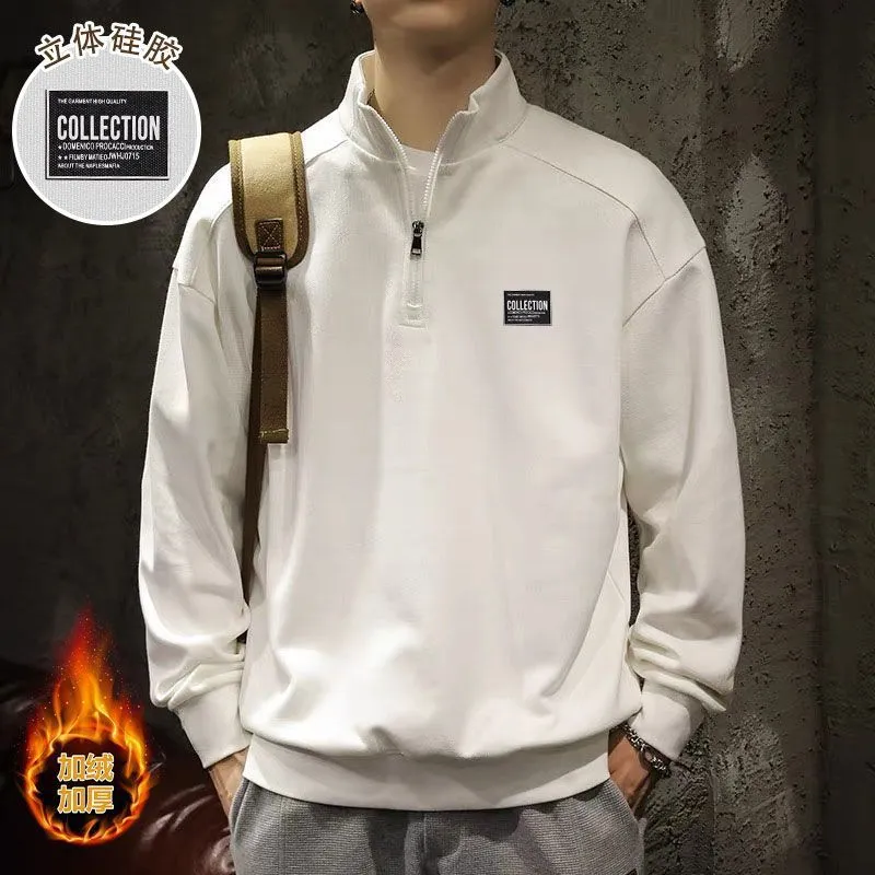 INSTOCK-American sports style half zip stand collar sweatshirt