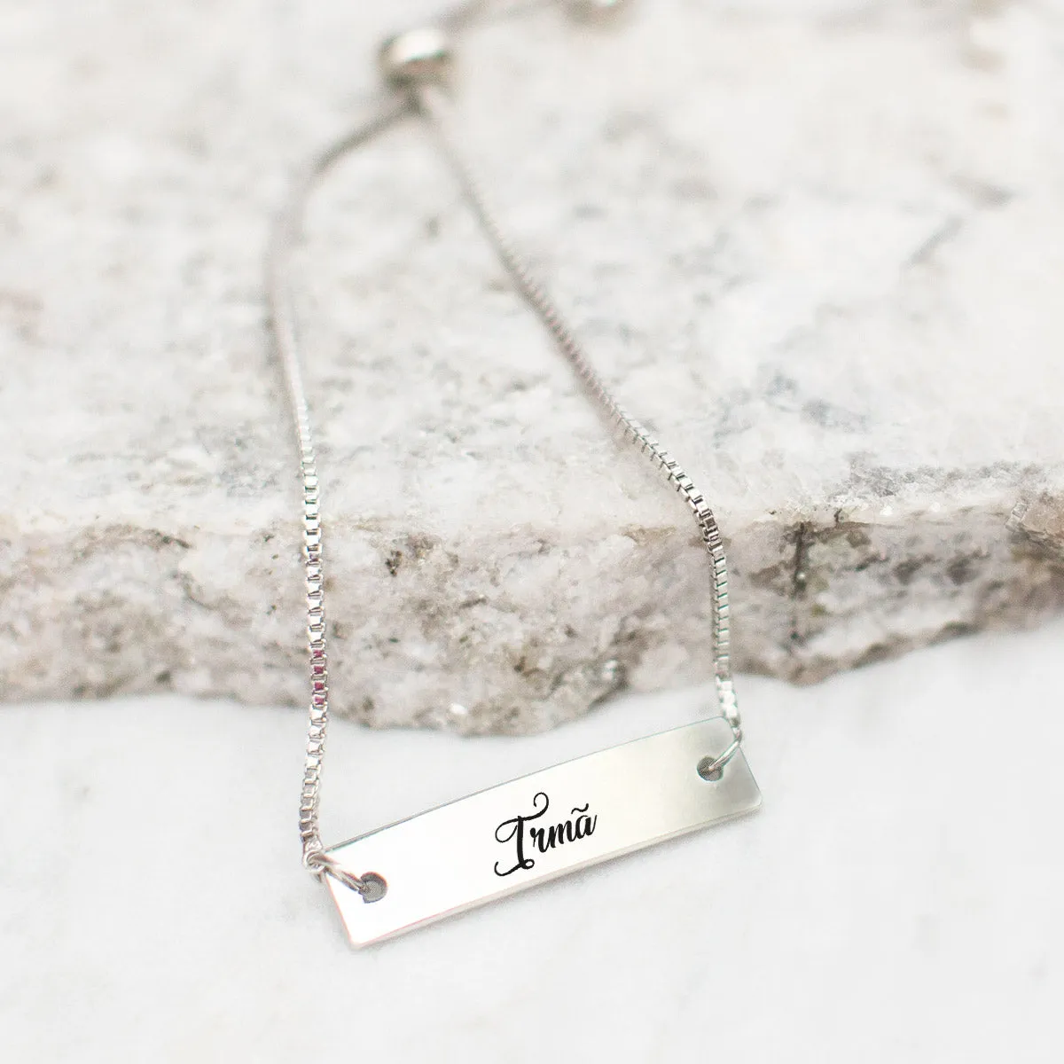Irmã Silver Bar Adjustable Bracelet