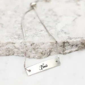 Irmã Silver Bar Adjustable Bracelet