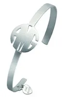Jane Basch Block Monogram Cuff - Brushed Sterling Silver