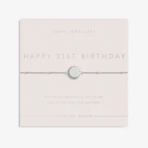 Joma Sterling Silver 21st Birthday Disc Pave Bracelet