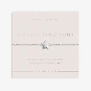 Joma Sterling Silver Congratulations Star CZ Bracelet