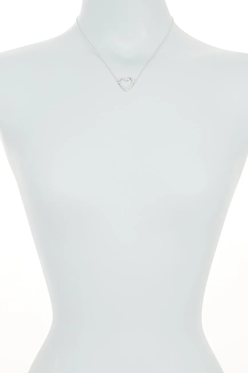 Judith Ripka Half Braided Heart Necklace in Sterling Silver