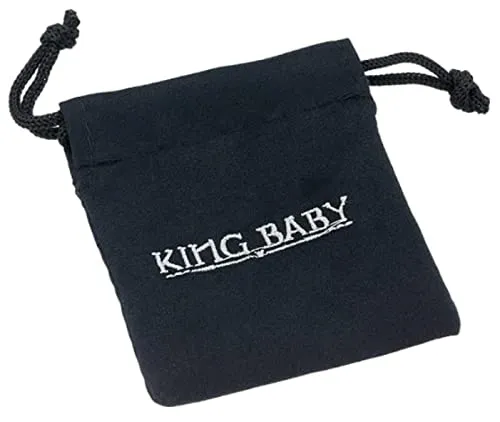 King Baby .925 Sterling Silver & 10mm Semi-Precious Stone Unisex Stretch Bracelet with Logo Rondelle Bead - Blue Lapis Lazuli, 8-3/4"