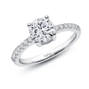 Lafonn Sterling Silver Platinum Plated Simulated Diamonds Engagement Ring