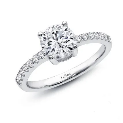 Lafonn Sterling Silver Platinum Plated Simulated Diamonds Engagement Ring