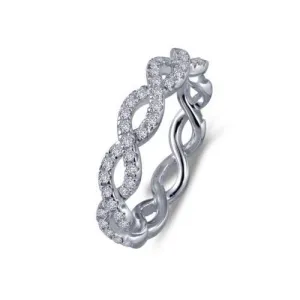 Lafonn Sterling Silver Platinum Plated Simulated Diamonds Infinity Band