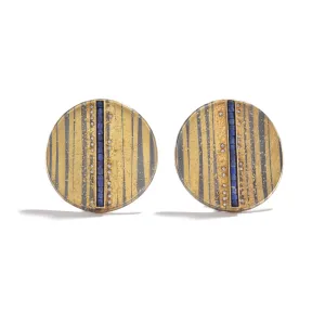 Lapis Lazuli and Diamond Clip Earrings