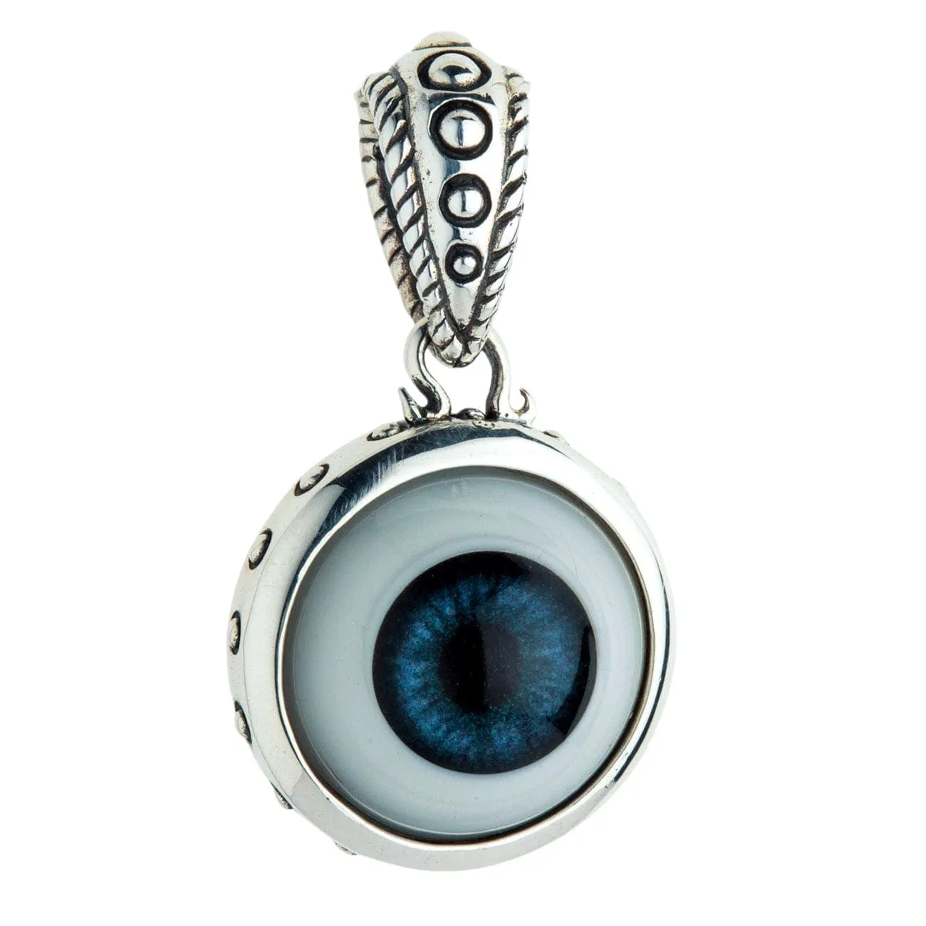 Large Evil Eye Eyeball Sterling Silver Gothic Pendant