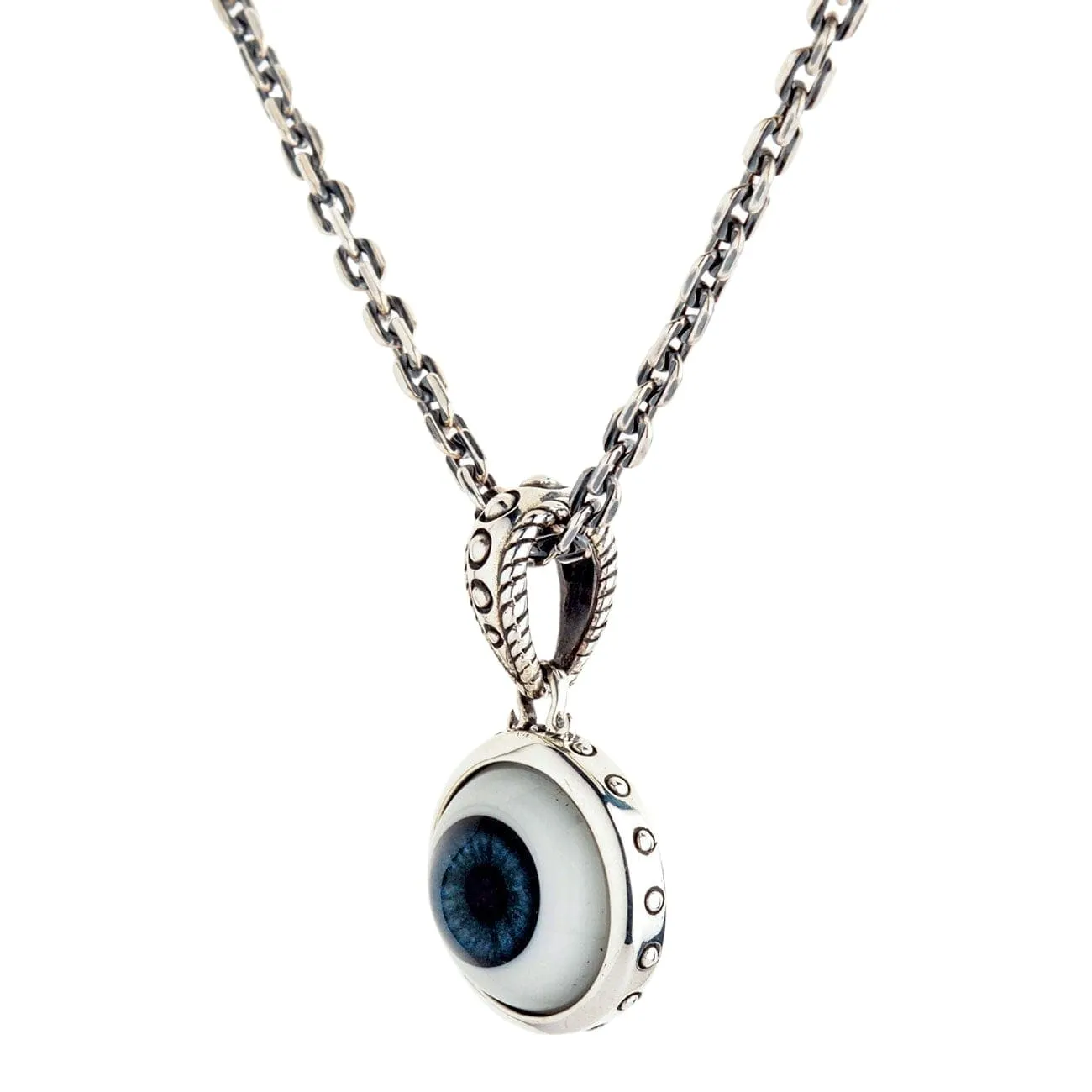 Large Evil Eye Eyeball Sterling Silver Gothic Pendant