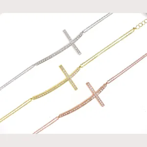 Large Sideway Cross Bracelet