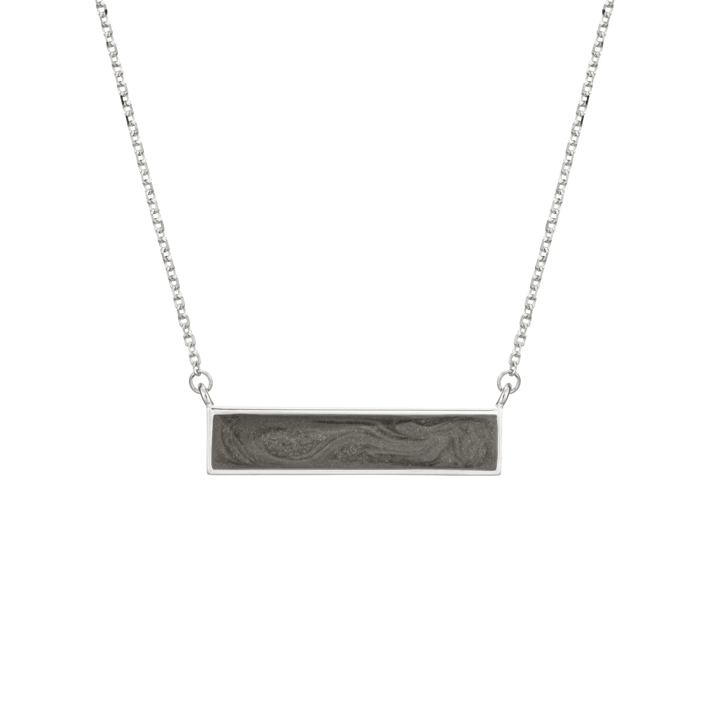 Lateral Bar Cremation Necklace in Sterling Silver