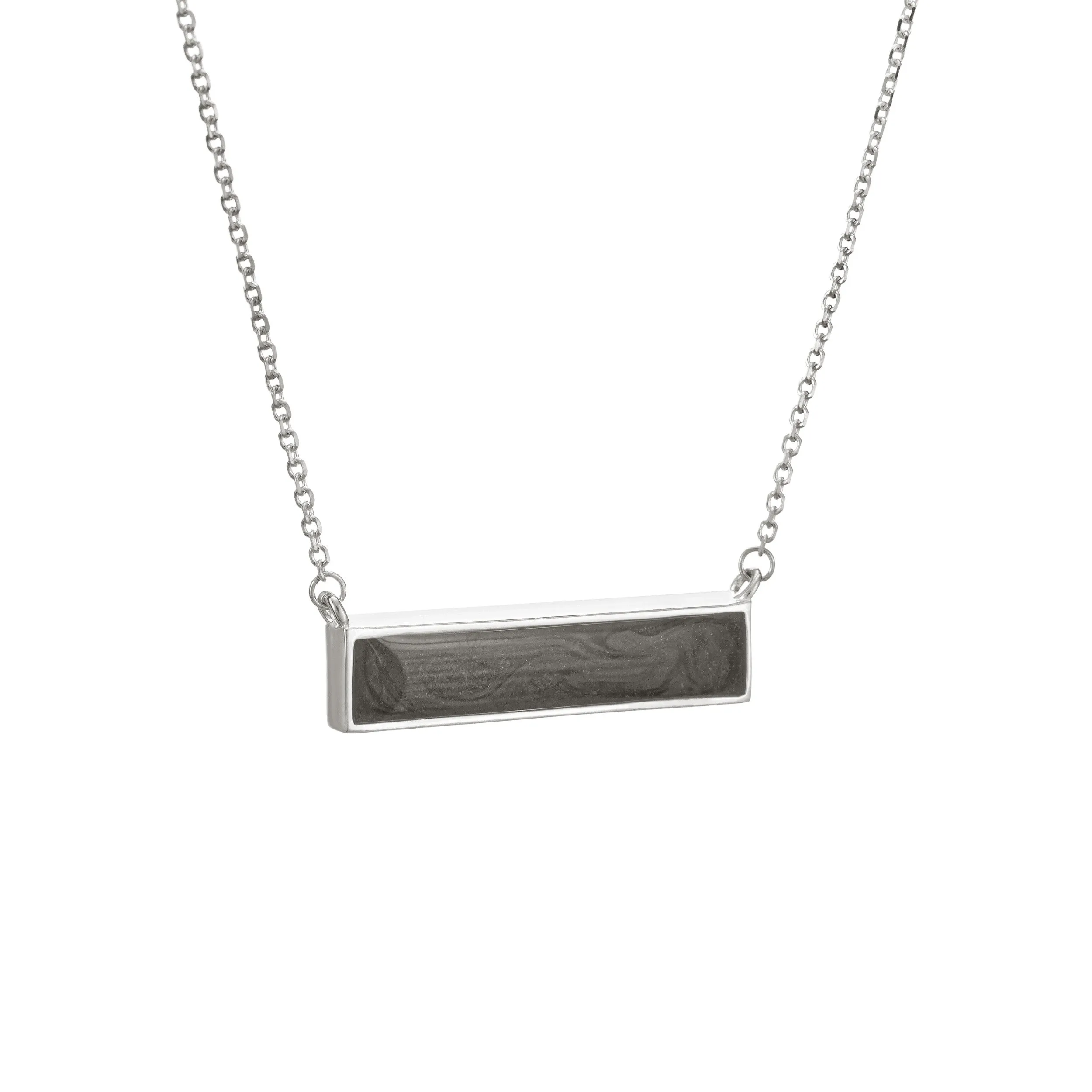 Lateral Bar Cremation Necklace in Sterling Silver