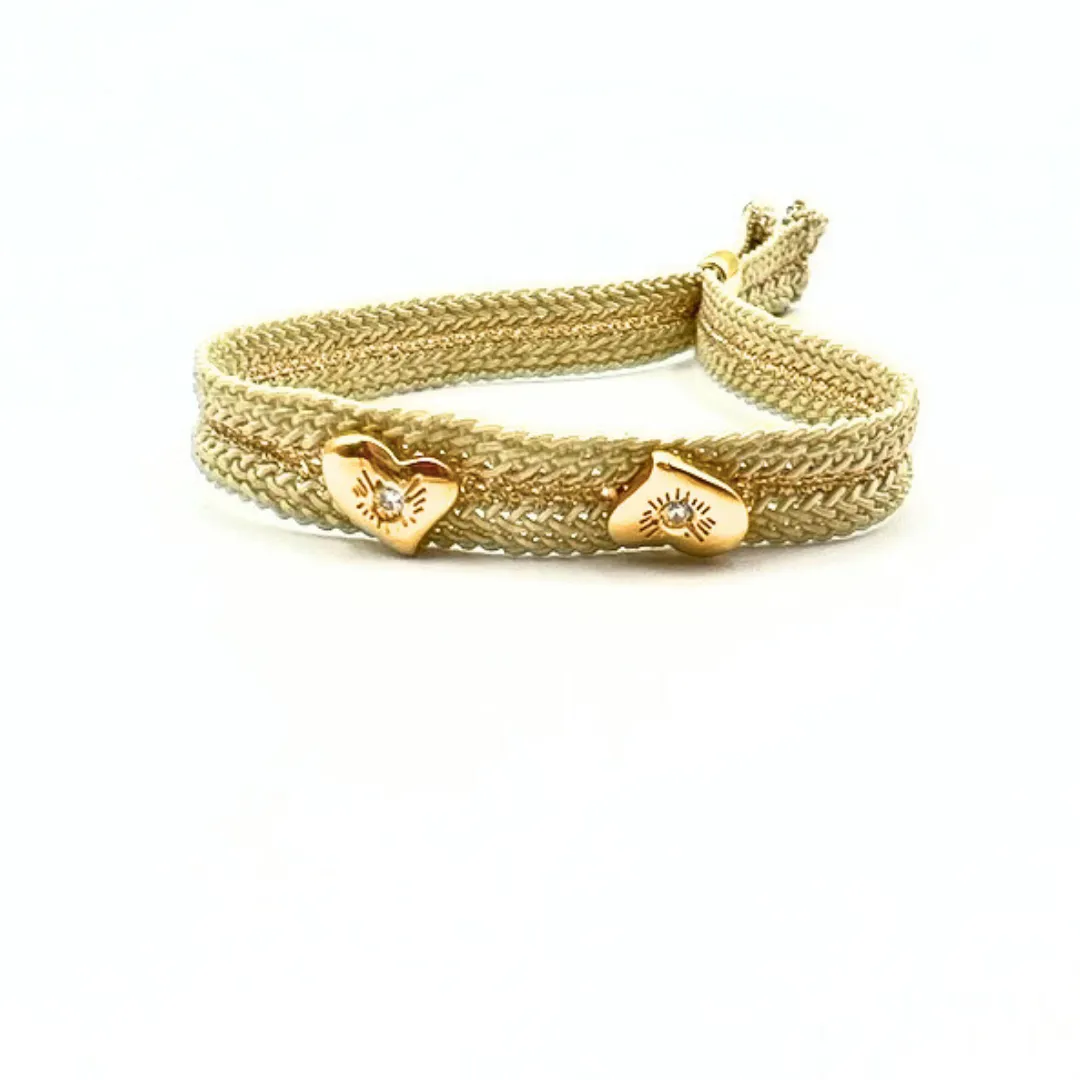 LES AMOURS Color bracelet ♥: Golden vermeil hearts