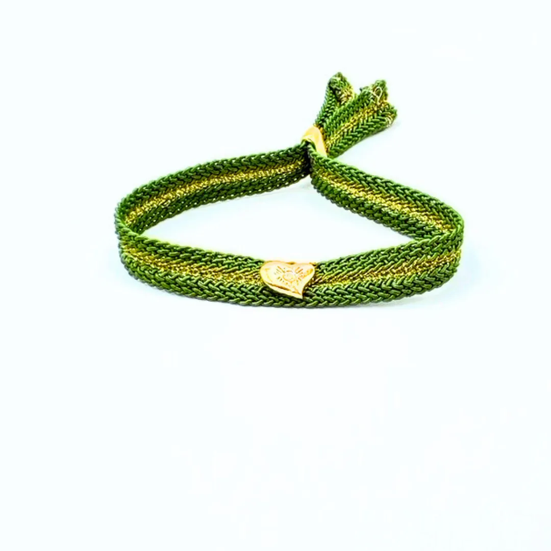 LES AMOURS Color bracelet ♥: Golden vermeil hearts