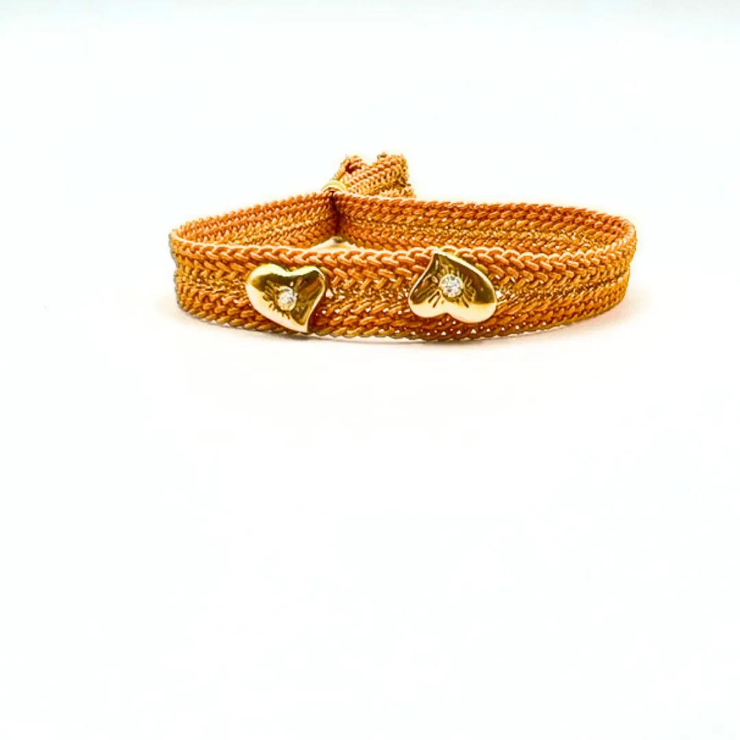 LES AMOURS Color bracelet ♥: Golden vermeil hearts