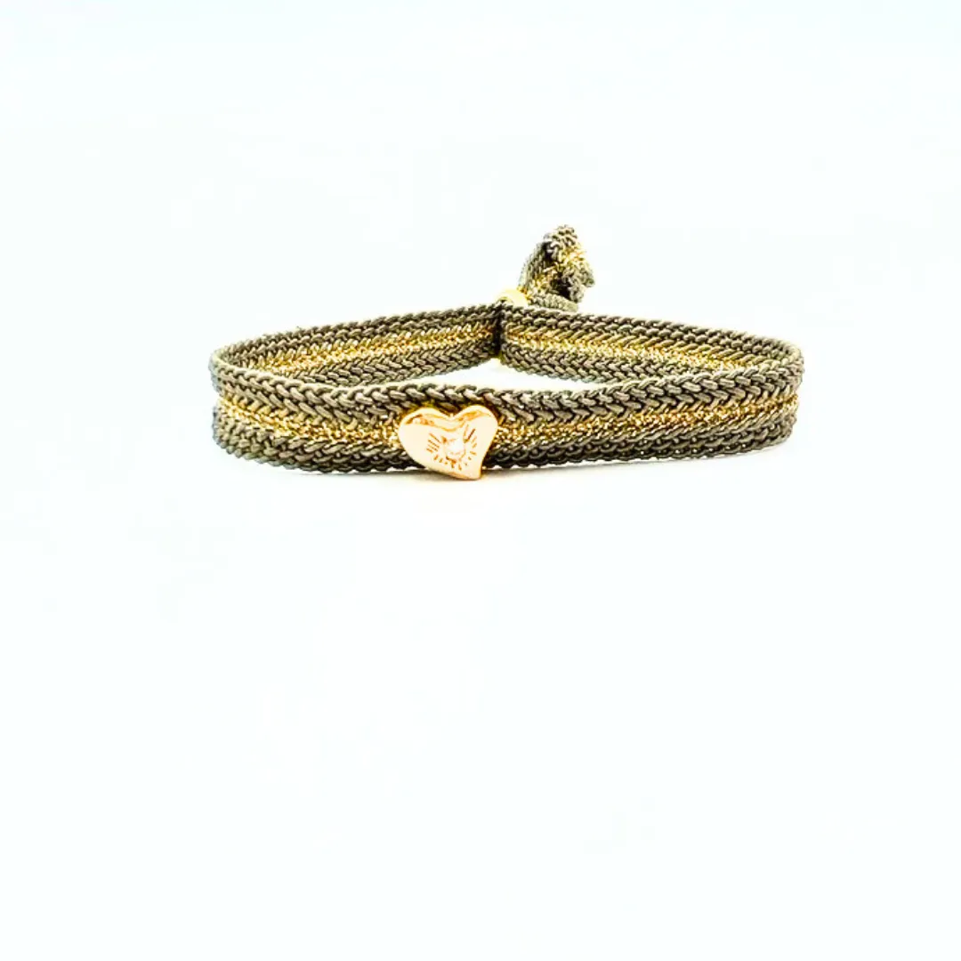LES AMOURS Color bracelet ♥: Golden vermeil hearts