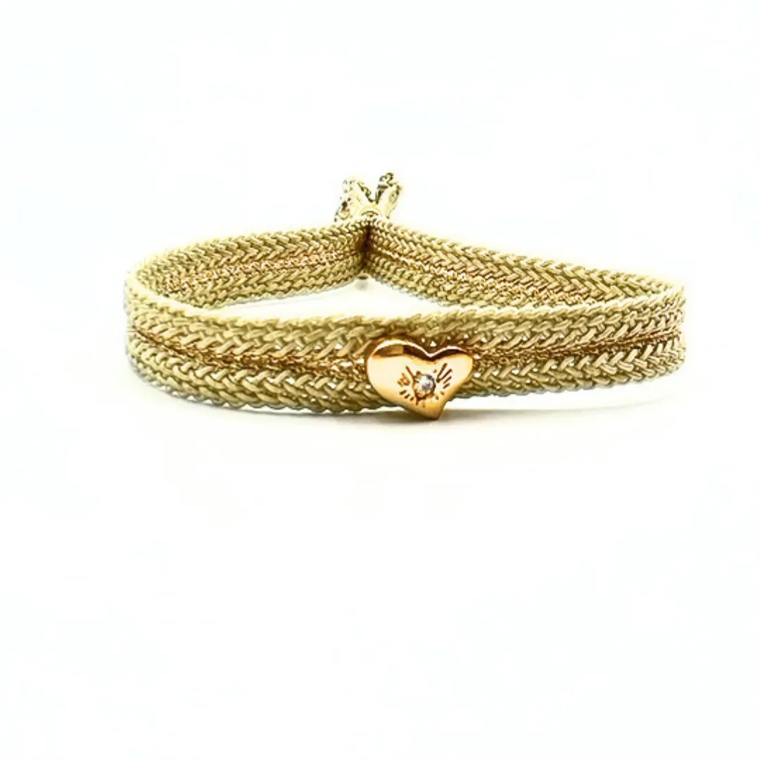 LES AMOURS Color bracelet ♥: Golden vermeil hearts