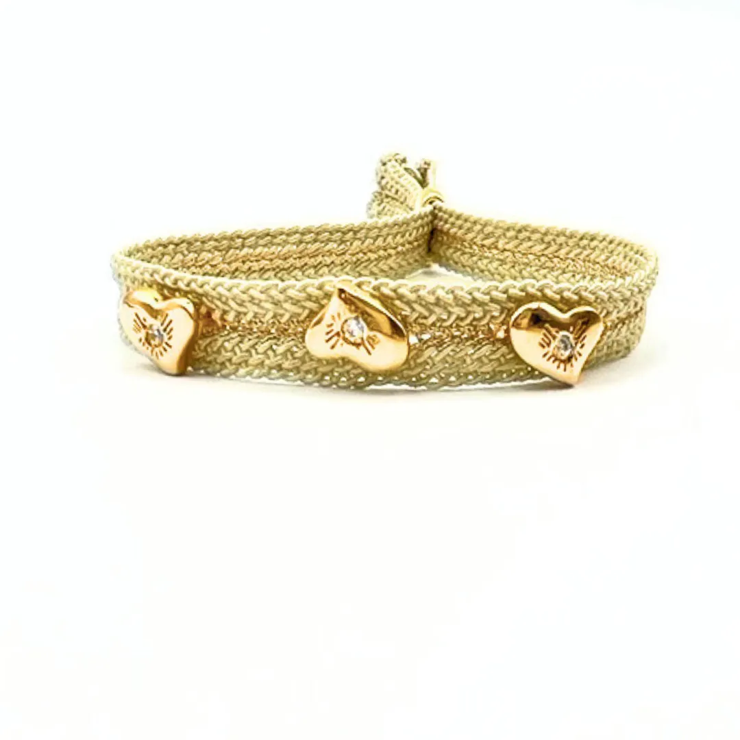 LES AMOURS Color bracelet ♥: Golden vermeil hearts