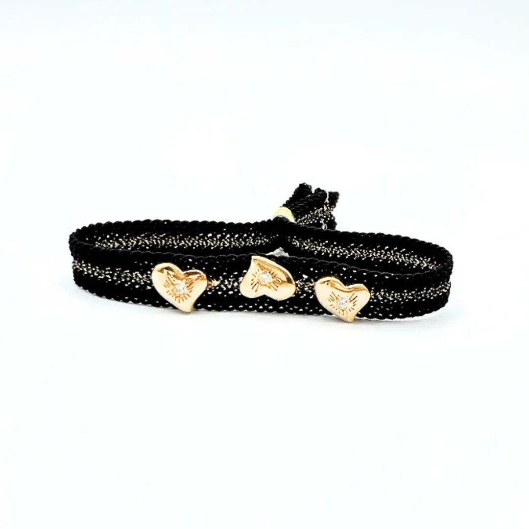 LES AMOURS Color bracelet ♥: Golden vermeil hearts
