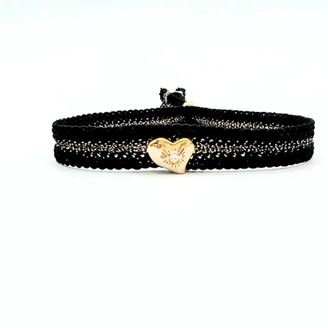 LES AMOURS Color bracelet ♥: Golden vermeil hearts
