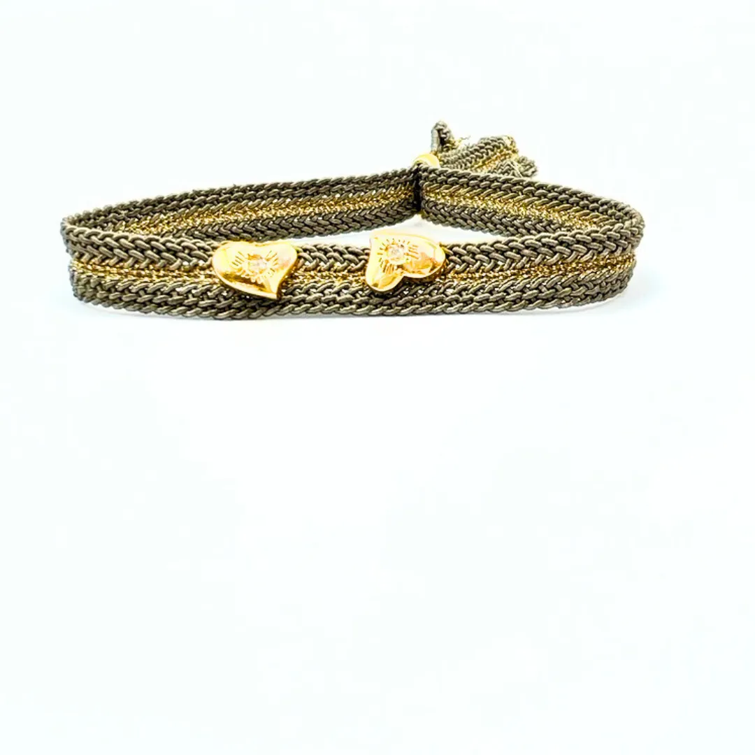 LES AMOURS Color bracelet ♥: Golden vermeil hearts