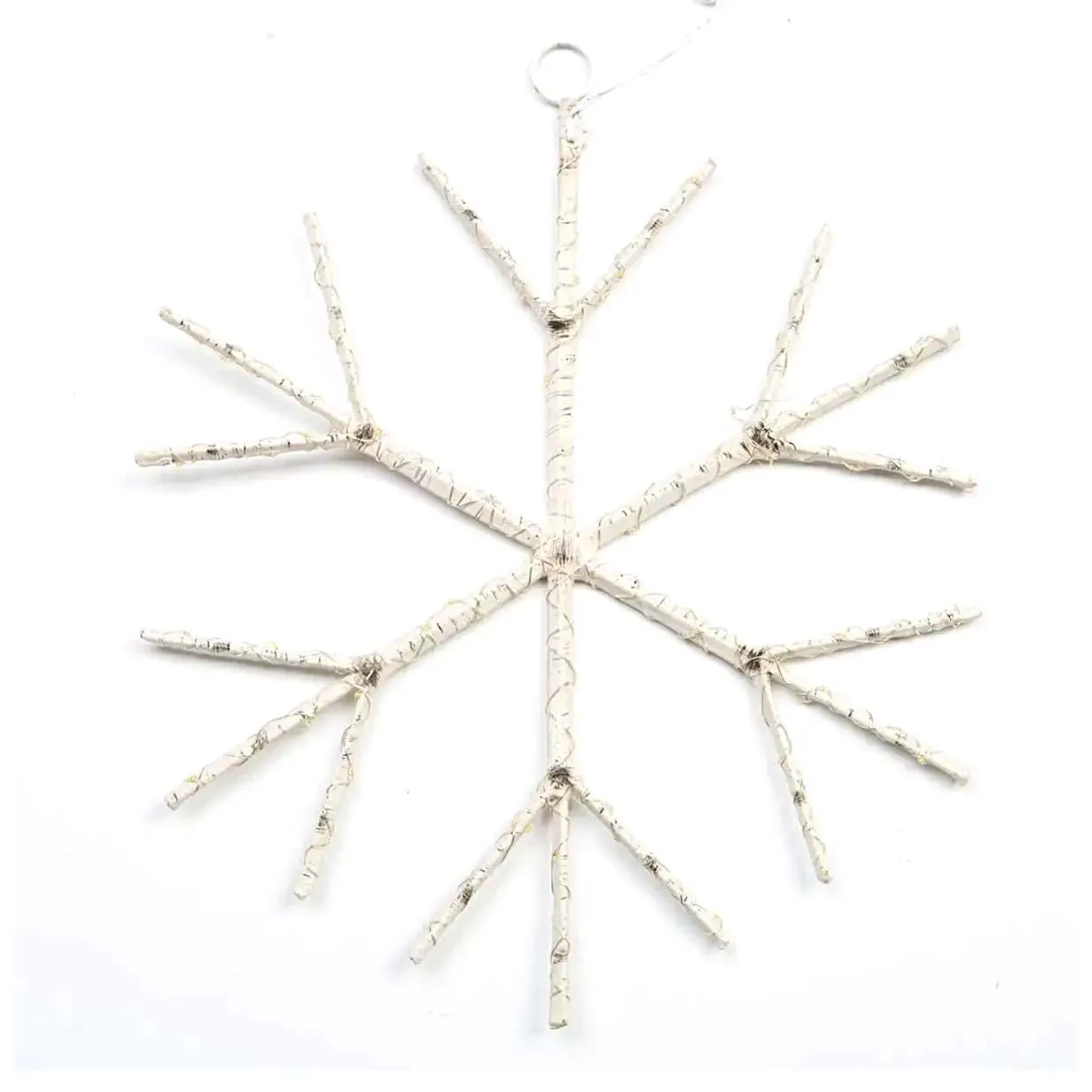 Lighted Birch Branch Snowflake Hanging Accent