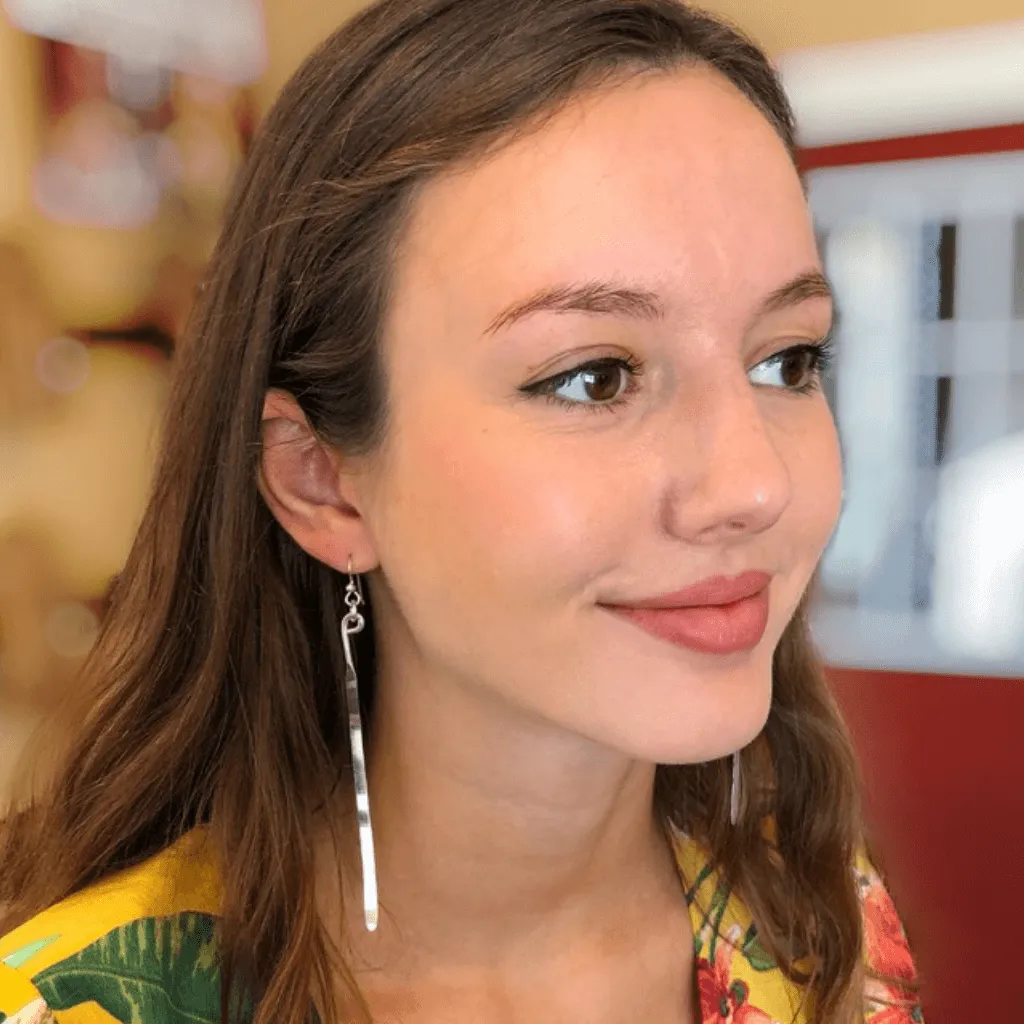 Long Silver Wispy Dangle Earrings