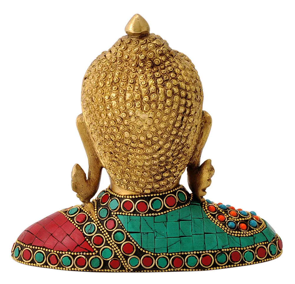 Lord Buddha Turquoise Coral Studded Bust