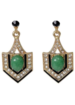 Love Vintage Eygptian Queen 20's Earrings Green