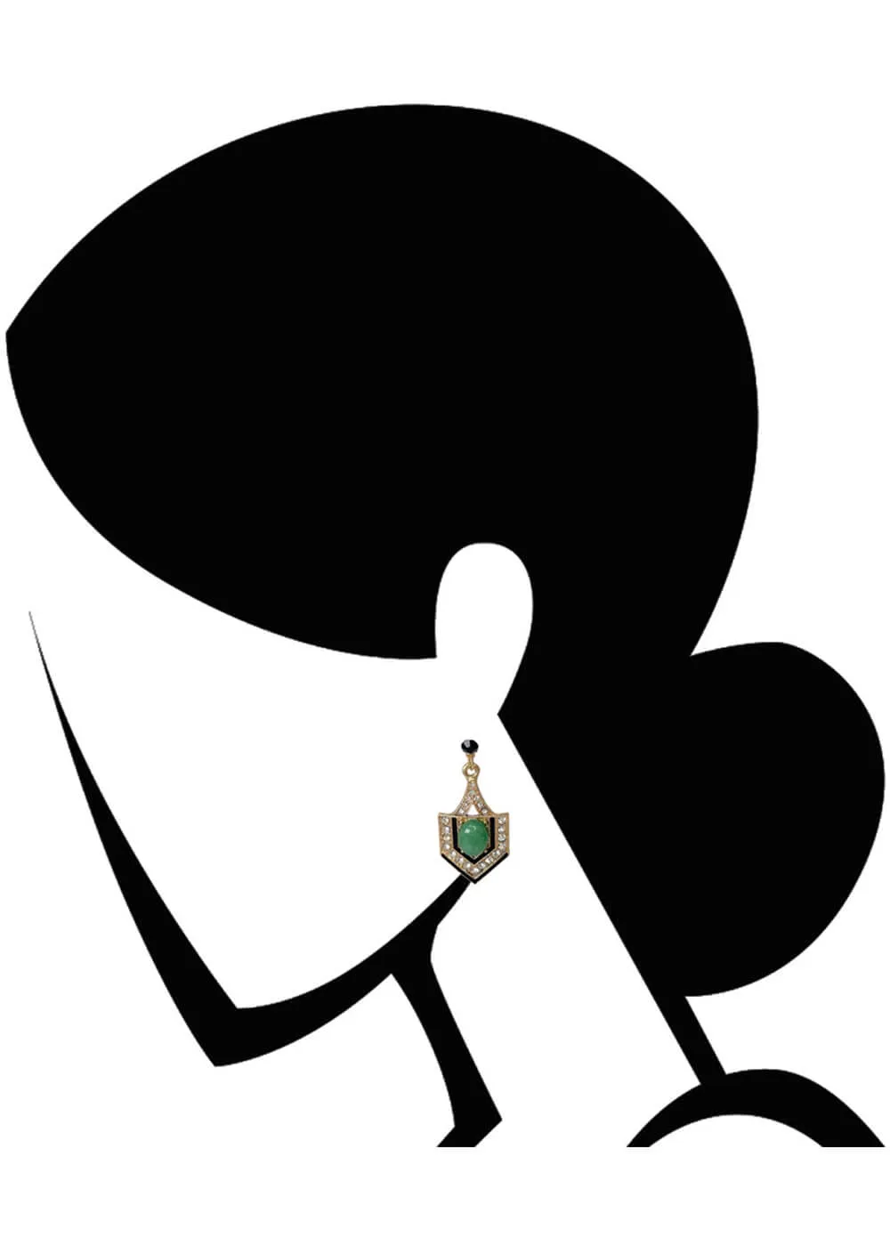 Love Vintage Eygptian Queen 20's Earrings Green