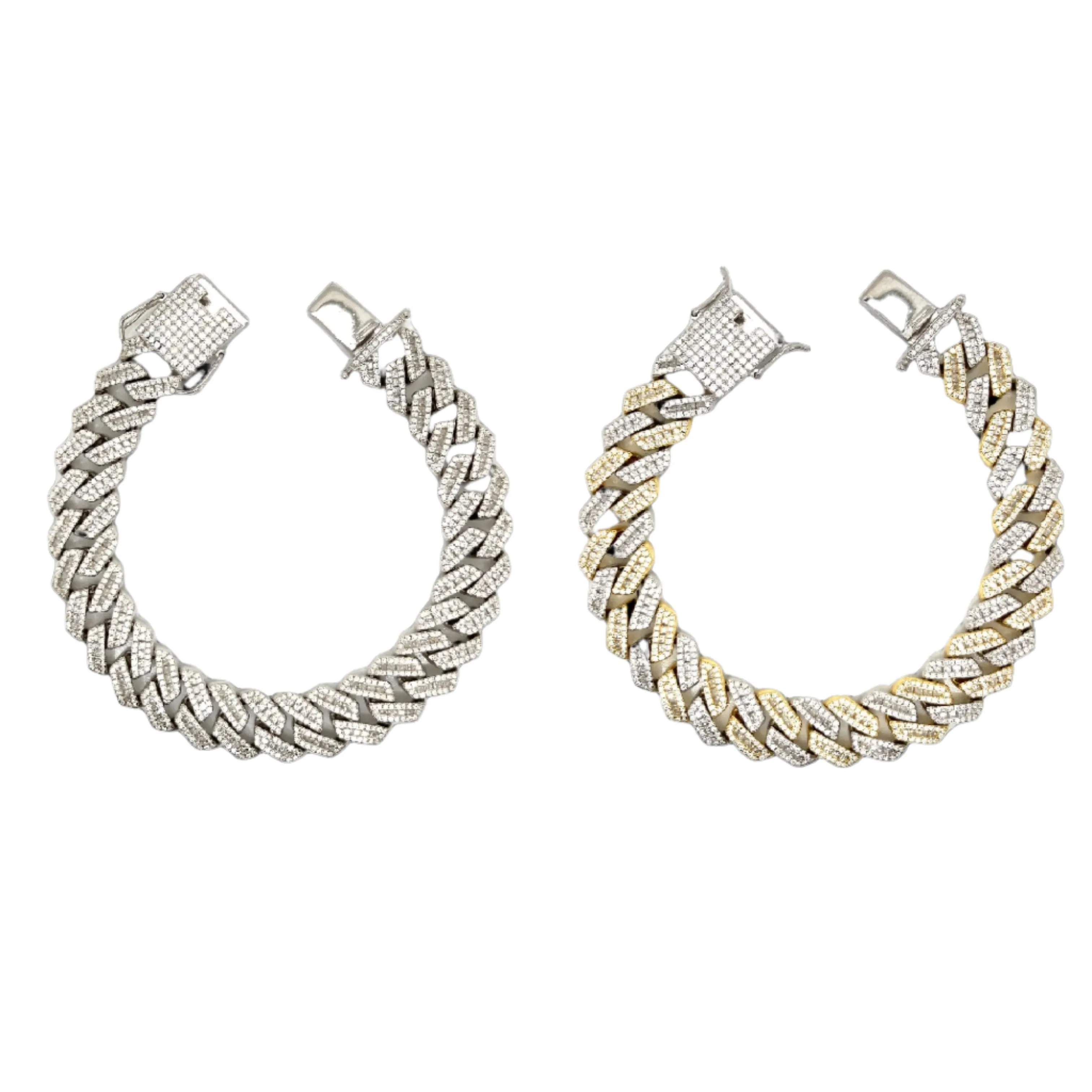 Luxury Sterling 14mm Cuban 8.5" Bracelet Fully Iced Out with Cubic Zirconia Stones - C302479