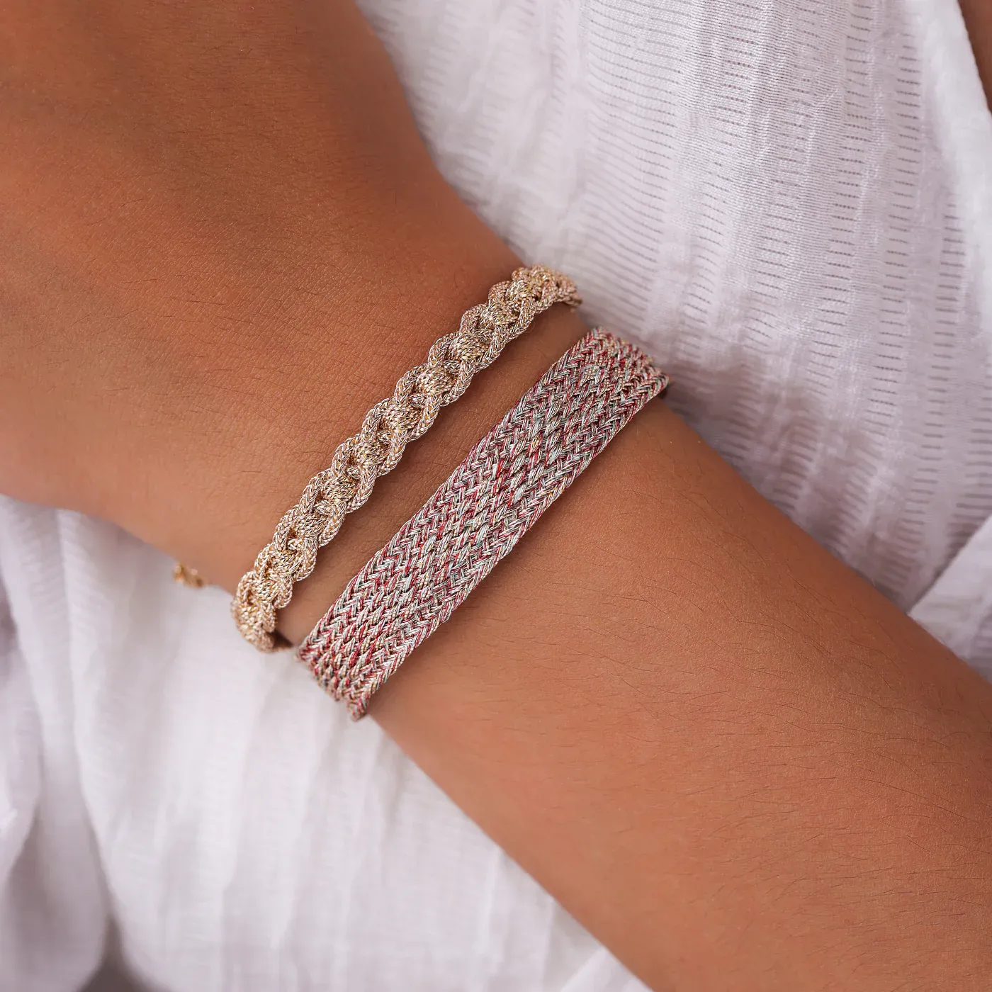 MAA&Yuml;AZ - Izy n&deg;1 Bracelet in Rose Gold and Red Brick