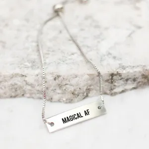 Magical AF Silver Bar Adjustable Bracelet