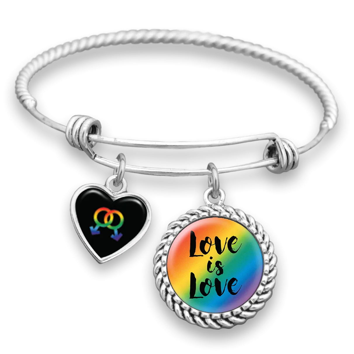 Male Symbols Love Is Love Charm Bracelet