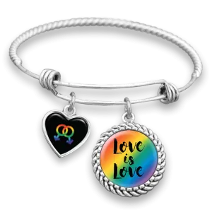 Male Symbols Love Is Love Charm Bracelet