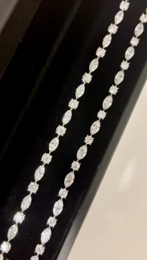 Marquise and Round Diamond Tennis Bracelet 6 ctw