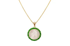 Medal Mother of Pearl Our Lady of Mount Carmen | Virgen del Carmen Gold & Gemstones