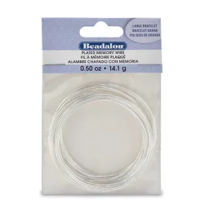 Memory Wire Large Bracelet .62mm .5oz SILVER PLATED
