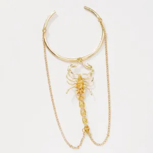 Minimalist Layered Rhinestone Inlaid Scorpion Arm Cuff