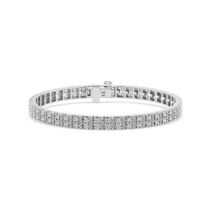Mirage Multi Row Bracelet with 1.00ct of Laboratory Grown Diamonds in Sterling Silver and Platinum