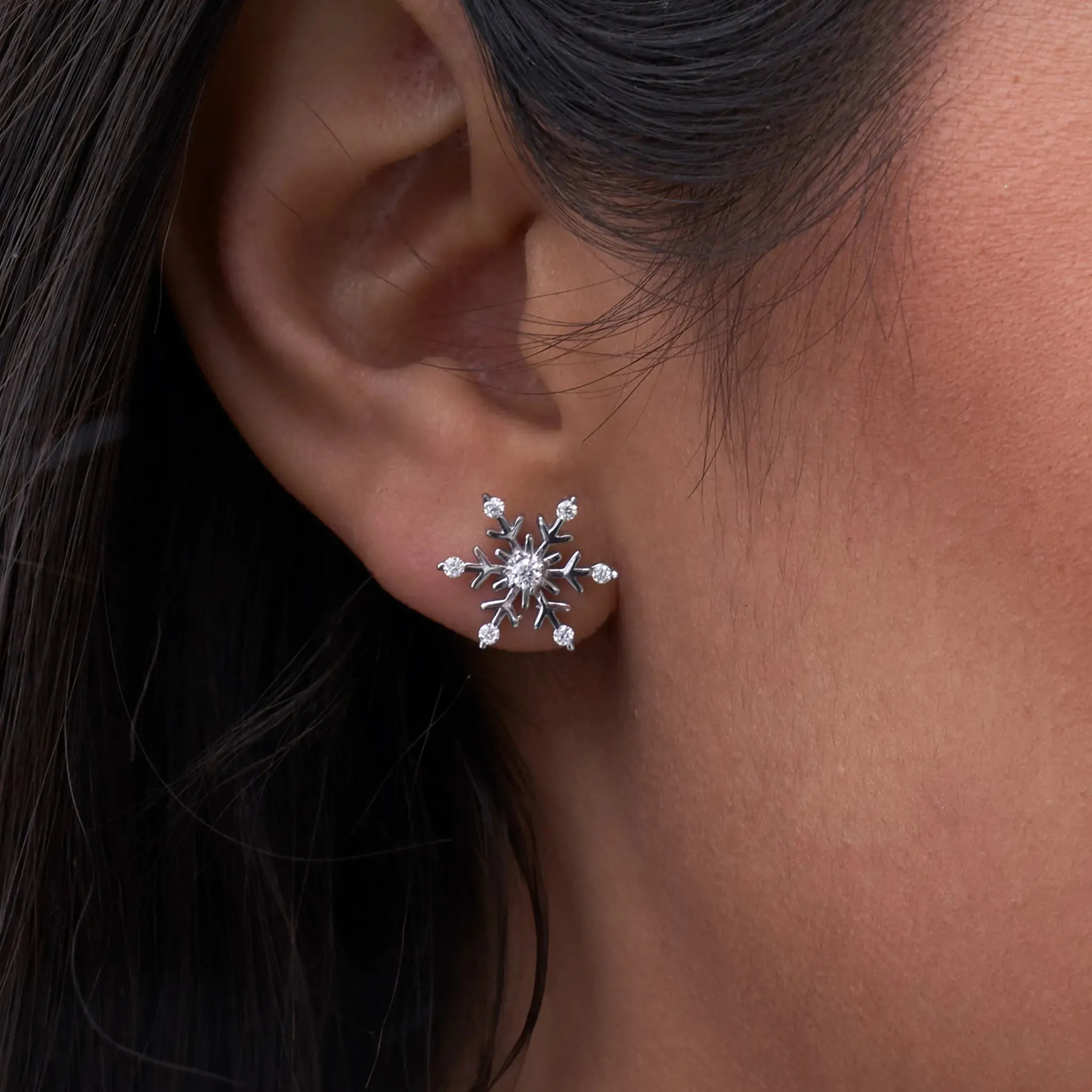 Moissanite Snowflake Earrings