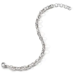 Silver white snowflake silver brushed bracelet