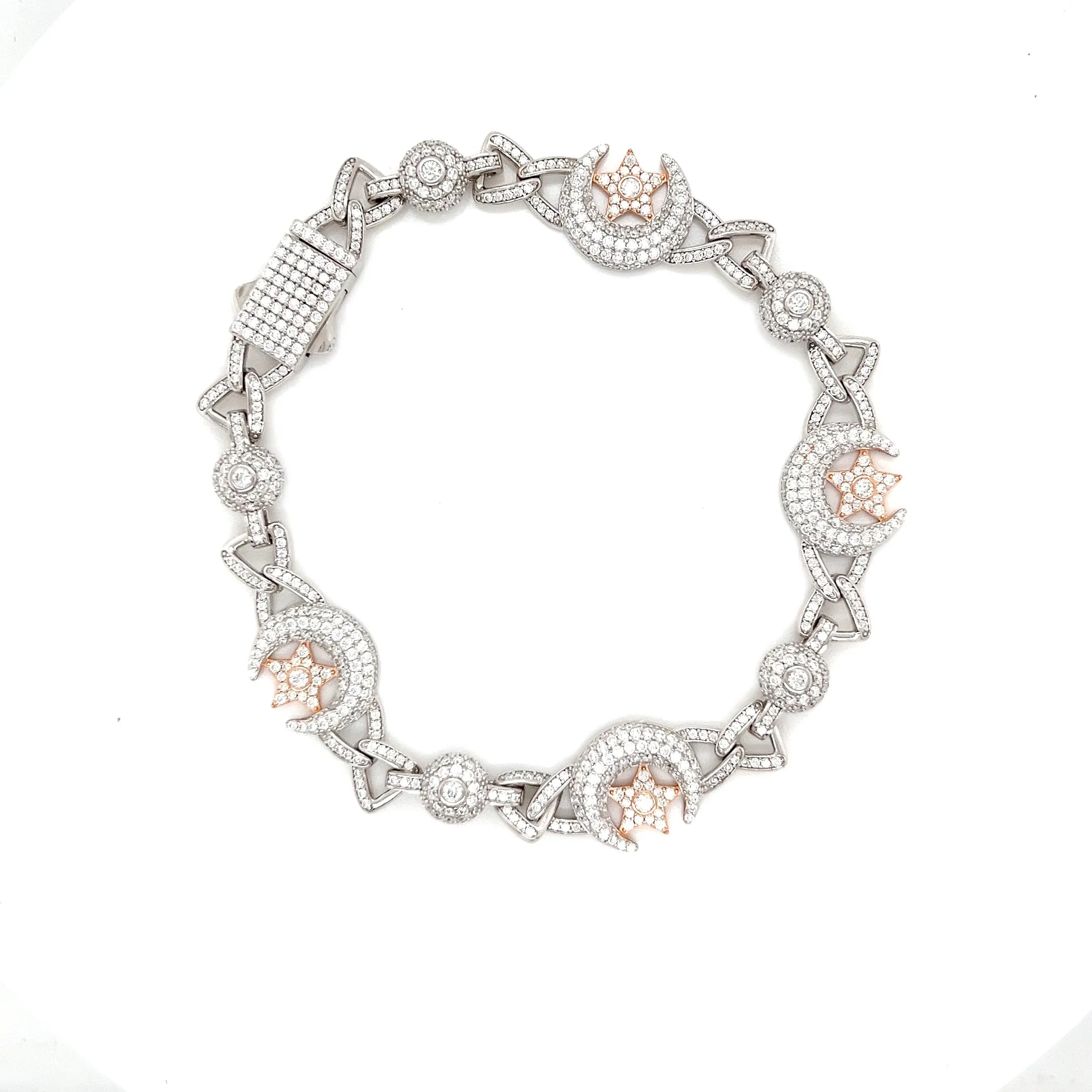Moon Star Lab-Created Moissanite Sterling 8.5" Bracelet - M302419
