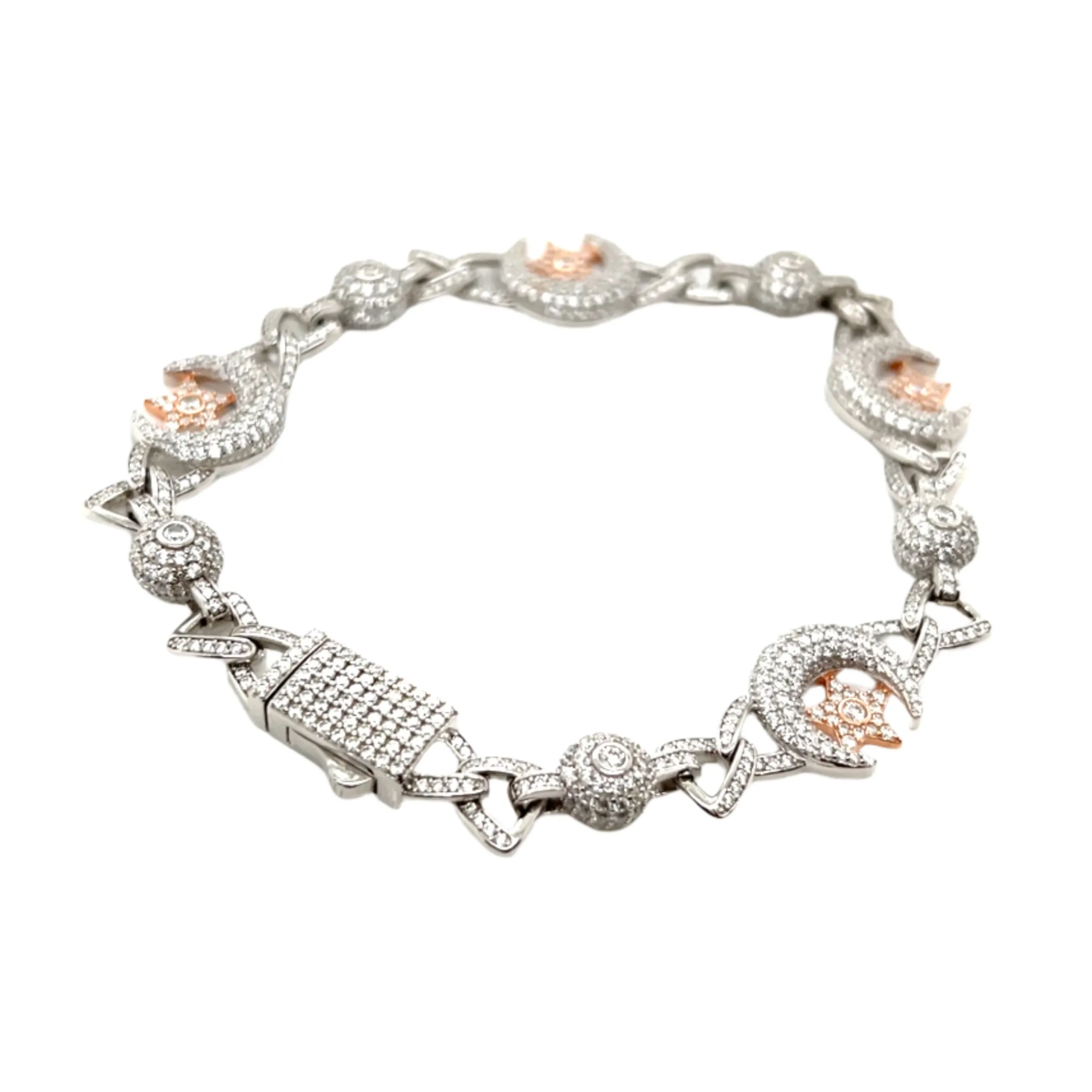 Moon Star Lab-Created Moissanite Sterling 8.5" Bracelet - M302419