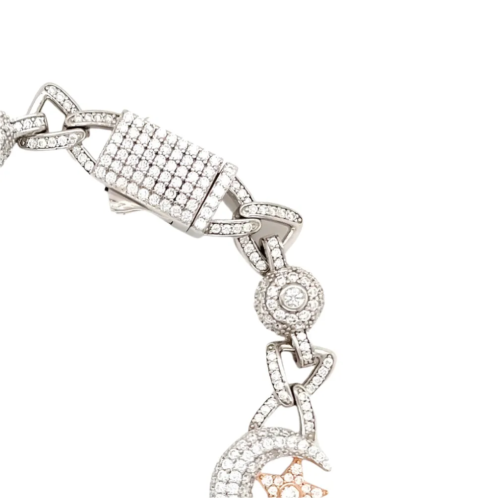 Moon Star Lab-Created Moissanite Sterling 8.5" Bracelet - M302419