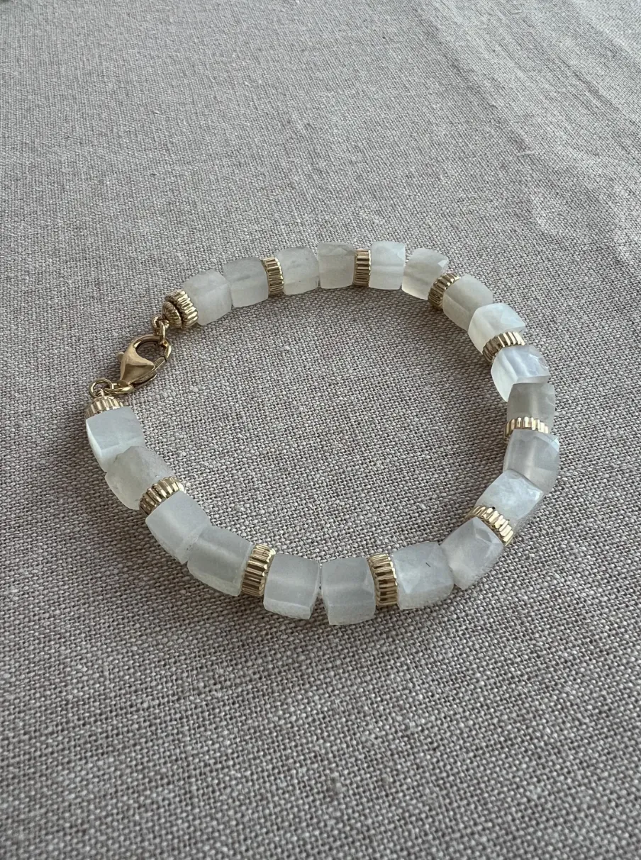 Moonstone Cubes Bracelet