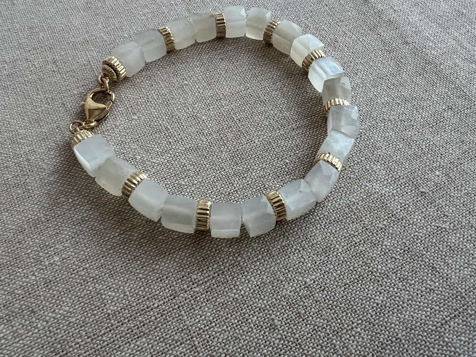 Moonstone Cubes Bracelet